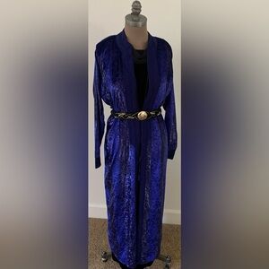 Elegant Moroccan Blue Long Robe